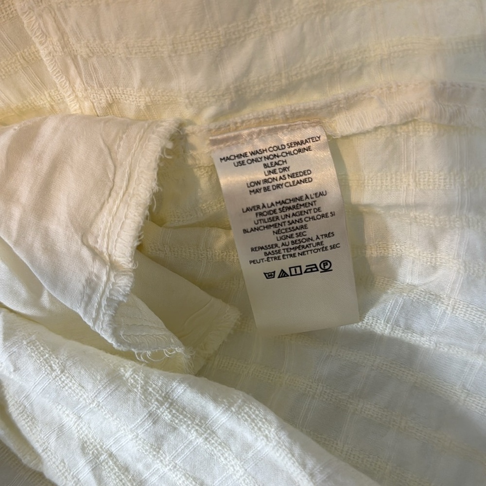 Free People Undone V Neck Ruffle Flutter Sleeves Off White Mini Dress Size L - Picture 14 of 16